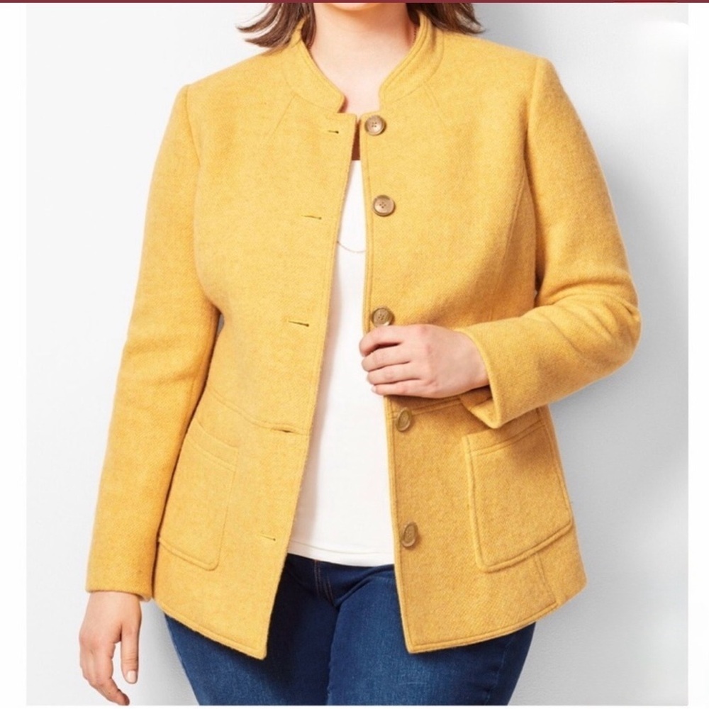 NWT Talbots Yellow Wool Blend Jacket